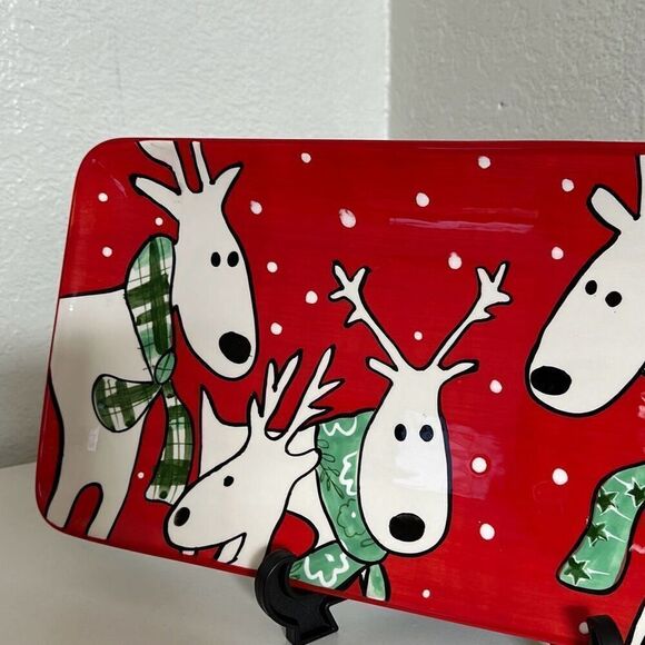 BIA 14x7 Christmas reindeer serving plate rectangular plate - Picture 4 of 5